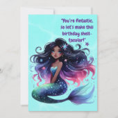 海の下にかわいい人魚の誕生日グリーティングカード カード (正面)