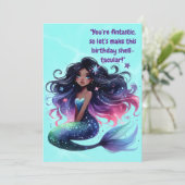 海の下にかわいい人魚の誕生日グリーティングカード カード (スタンド正面)