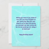 海の下にかわいい人魚の誕生日グリーティングカード カード (裏面)