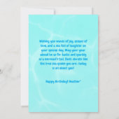 海の下にかわいい人魚の誕生日グリーティングカード カード (裏面)