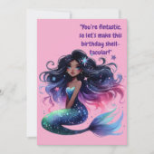 海の下にかわいい人魚の誕生日グリーティングカード カード (正面)