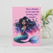 海の下にかわいい人魚の誕生日グリーティングカード カード (スタンド正面)