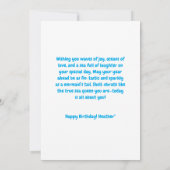 海の下にかわいい人魚の誕生日グリーティングカード カード (裏面)