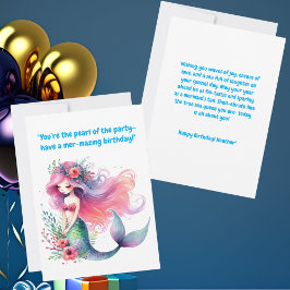 海の下にかわいい人魚の誕生日グリーティングカード カード