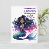 海の下にかわいい人魚の誕生日グリーティングカード カード (スタンド正面)