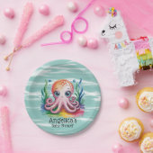 海の下にかわいい小さなタコ ペーパープレート (パーティー)