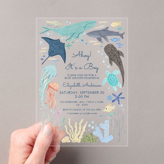 海の下にアホイ！少年だ アクリル招待状 (インサイチュ (ポータブル))