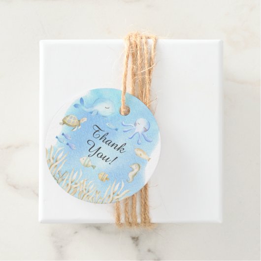 海の下にオ少年の赤ちゃんシャワー好意ギフトラベル フェイバータグ (インサイチュ)