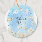 海の下にオ少年の赤ちゃんシャワー好意ギフトラベル フェイバータグ (正面)