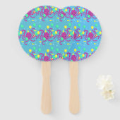 海の下に招待状、タコ誕生日 ハンドファン (正面&裏面)