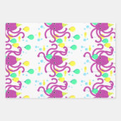 海の下に招待状、タコ誕生日 ラッピングペーパーシート (正面2)