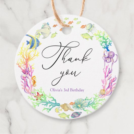 海の下に海ありがとうメッセージカード フェイバータグ (正面)