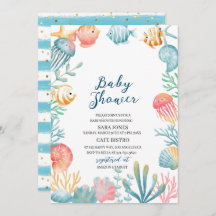 海の下に海水の色ベビーシャワーInvi