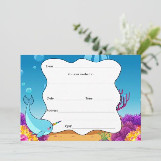 海の下に空欄の招待状を記入 招待状 (スタンド正面)