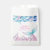 海の下に虹マーメイドテールベイビーシャワー フェイバーバッグ (正面)