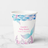 海の下に虹マーメイドテールベイビーシャワー 紙コップ (裏面)