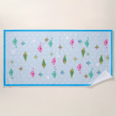 海の下のかわいいカラフル魚 ビーチタオル (正面)