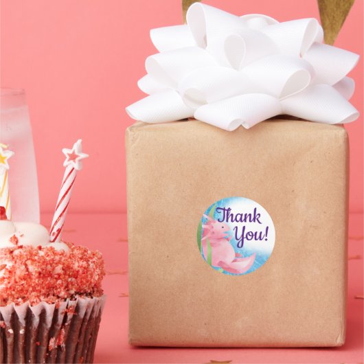 海の下のかわいいピンクのアクソロット ラウンドシール (パーティー)