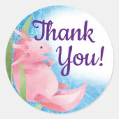 海の下のかわいいピンクのアクソロット ラウンドシール (正面)