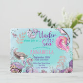 海の下のかわいい人魚パーティー 招待状 (スタンド正面)