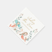 海の下のかわいい人魚 スタンダードカクテルナプキン (角)