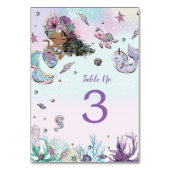 海の下のアフリカ人魚の誕生日赤ちゃんシャワー テーブルナンバー (正面)