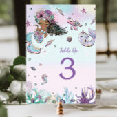 海の下のアフリカ人魚の誕生日赤ちゃんシャワー テーブルナンバー