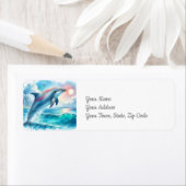 海の下のイルカ シーサイドビーチ ラベル (インサイチュ)