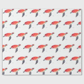 海の下のウミガメ水の色の海 航海の ラッピングペーパー (フラット)