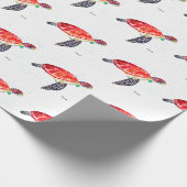 海の下のウミガメ水の色の海 航海の ラッピングペーパー (角)