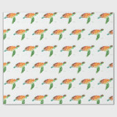 海の下のウミガメ水の色の海 航海の ラッピングペーパー (フラット)