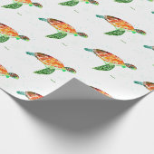 海の下のウミガメ水の色の海 航海の ラッピングペーパー (角)