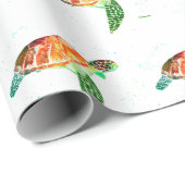 海の下のウミガメ水の色の海 航海の ラッピングペーパー (ロールコーナー)