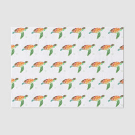 海の下のウミガメ水の色の海 航海の 薄葉紙