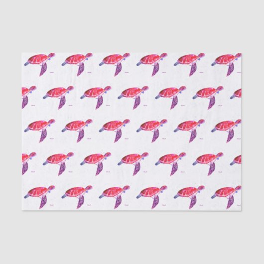 海の下のウミガメ水の色の海 航海の 薄葉紙 (正面)