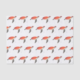 海の下のウミガメ水の色の海 航海の 薄葉紙