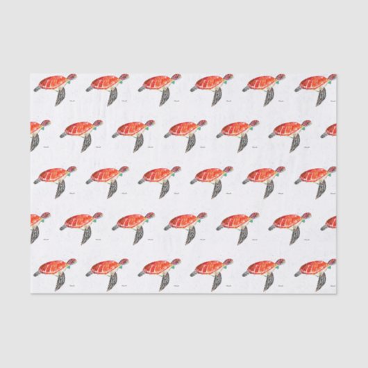 海の下のウミガメ水の色の海 航海の 薄葉紙 (正面)