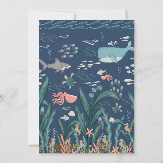 海の下のオベビーベビーシャワービンゴゲーム 招待状 (裏面)