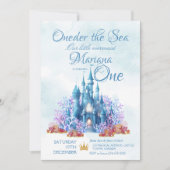 海の下のオンデア 1歳の誕生日 招待状 (正面)