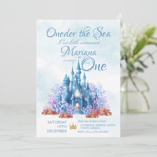 海の下のオンデア 1歳の誕生日 招待状 (スタンド正面)