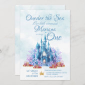 海の下のオンデア 1歳の誕生日 招待状 (正面/裏面)