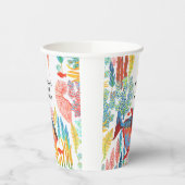 海の下のオーシャンアニマル水彩画の誕生日 紙コップ (左)