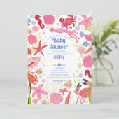 海の下のオーシャンテーマのベビーシャワー招待状 招待状 (スタンド正面)