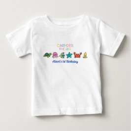 海の下のオーシャンブルーの誕生日 ベビーTシャツ