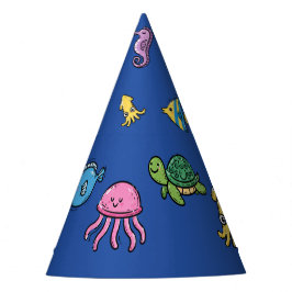海の下のオーシャンブルー1歳の誕生日 パーティーハット
