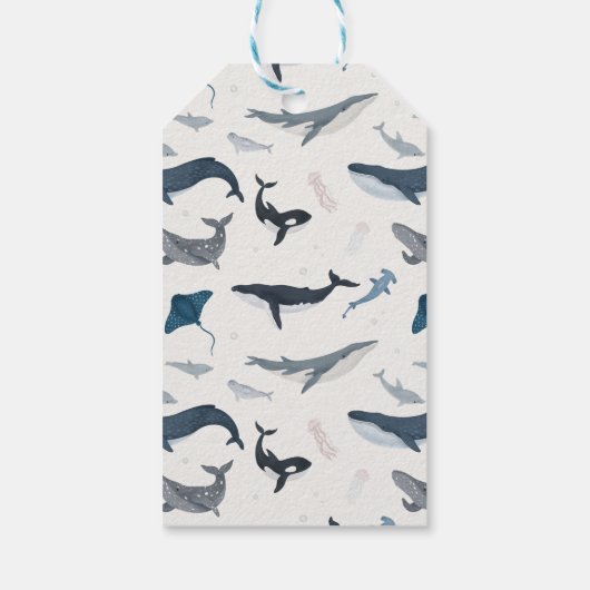 海の下のオーシャンベイビーシャワーパーティーの景品 ギフトタグ (裏面)