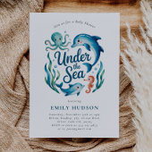 海の下のオーシャンベイビーシャワー 招待状