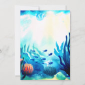 海の下のオ男の子シーホース海ベビーシャワー 招待状 (裏面)