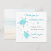 海の下のカメの感謝を込めた特別なカード サンキューカード (正面/裏面)