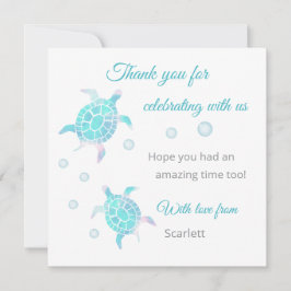 海の下のカメの感謝を込めた特別なカード サンキューカード